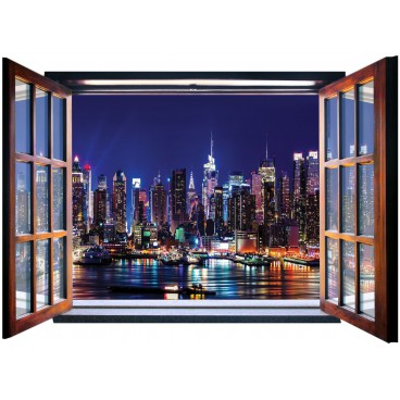 Fototapeta - FT5577 - Okno - nočný New York