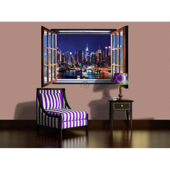 Fototapeta - FT5577 - Okno - nočný New York