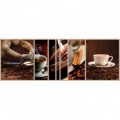 Rohová fototapeta - FT5634 - Kávové zrná a šálka kávy