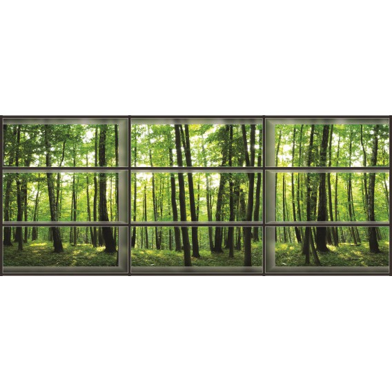 Rohová fototapeta - FT0151 - Zelené stromy - okno