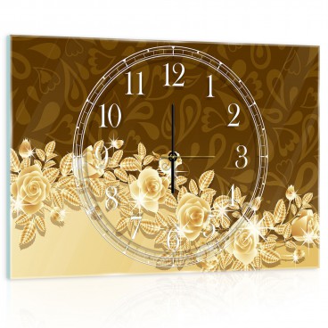 Nástenné hodiny - NH0151 - Zlaté kvety