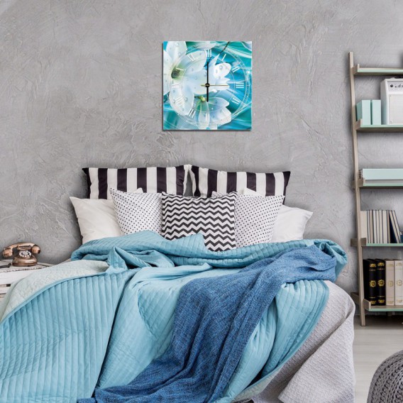 Nástenné hodiny - NH0228 - Biely kvet