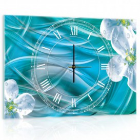 Nástenné hodiny - NH0229 - Biele kvety