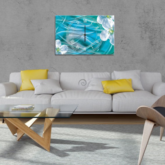 Nástenné hodiny - NH0229 - Biele kvety