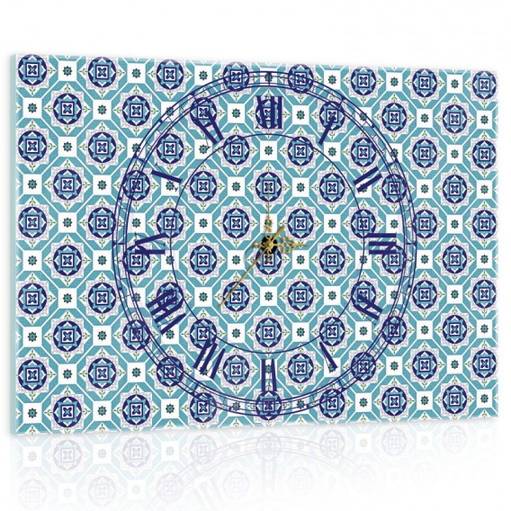 Nástěnné hodiny - NH0325 - Modré ornamenty