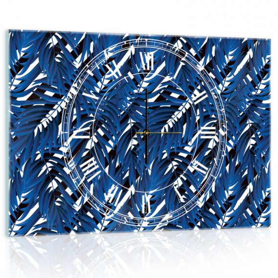 Nástenné hodiny - NH0351 - Modré papradie
