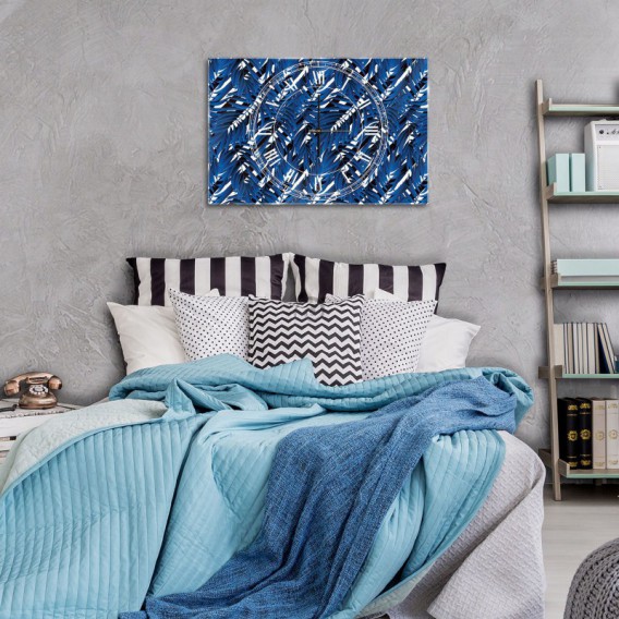 Nástenné hodiny - NH0351 - Modré papradie