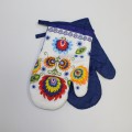 Kuchynské rukavice 2ks Folklór modré