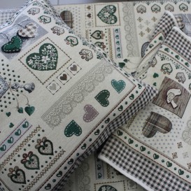 Gobelínový ubrus Zelené srdíčka