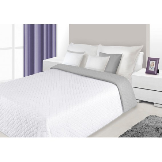 Prehoz na posteľ obojstranný Sivo-biely 220x240