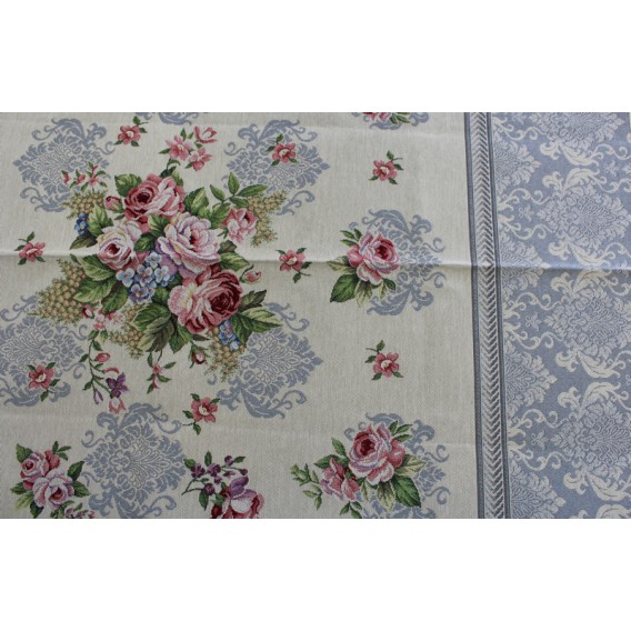 Gobelínový obrus Romantické ruže sivé