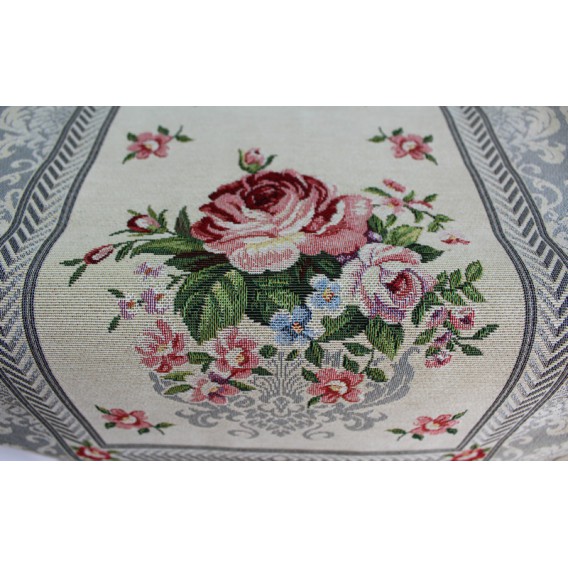 Gobelínový obrus Romantické ruže sivé