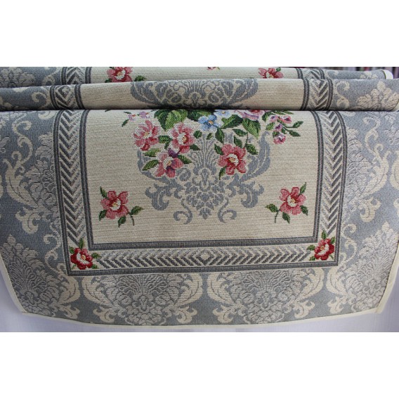 Gobelínový obrus Romantické ruže sivé