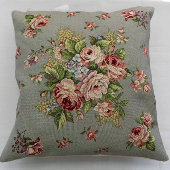 Gobelínová obliečka Romantické ruže sivé