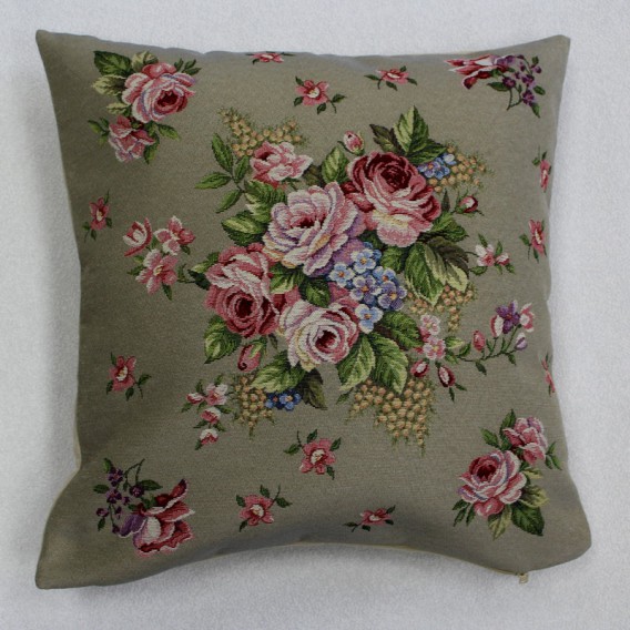 Gobelínová povlak 43x43cm Romantické růže písková