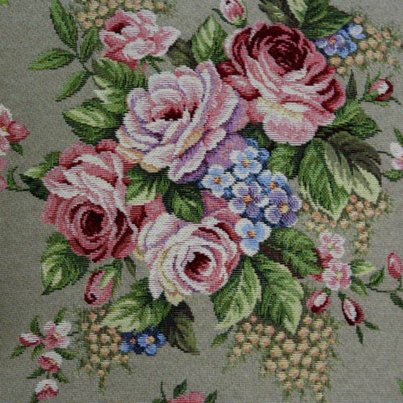 Gobelínová povlak 43x43cm Romantické růže písková