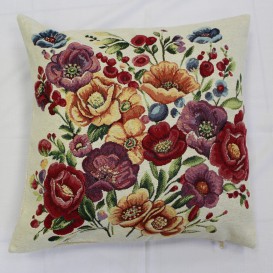 Gobelínová obliečka  43x43cm Šialene farebné kvety