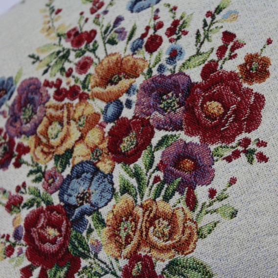 Gobelínová obliečka  43x43cm Šialene farebné kvety