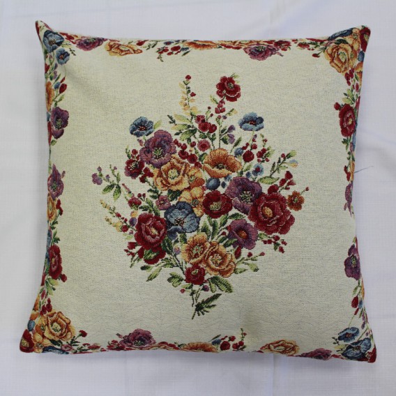 Gobelínová obliečka  43x43cm Farebné kvety