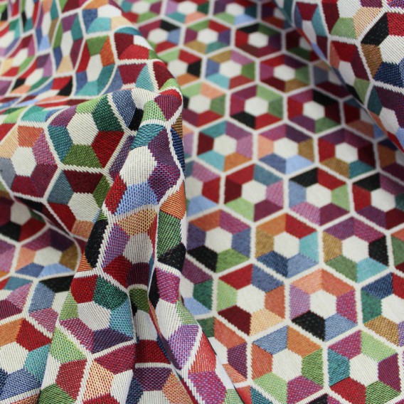 Gobelínová metráž Hexagony š.140cmx1cm