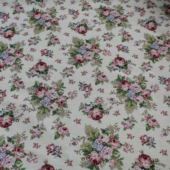 Gobelínová metráž Romantické ruže svetlé  š.140cmx1cm