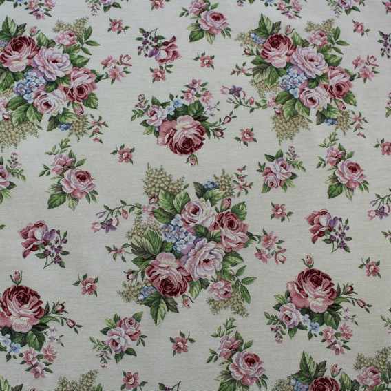 Gobelínová metráž Romantické ruže svetlé  š.140cmx1cm