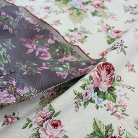 Gobelínová metráž Romantické ruže svetlé  š.140cmx1cm