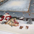Vánoční gobelínový ubrus Mikuláš s batohem