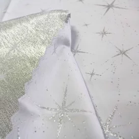 Obrus teflónový obojstranný strieborný Hviezda nová