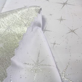 Obrus tefonový oboustranný stribrný Hvězda nová