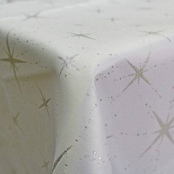 Obrus teflónový obojstranný strieborný Hviezda nová