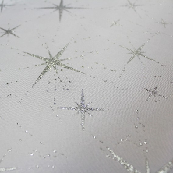 Obrus teflónový obojstranný strieborný Hviezda nová