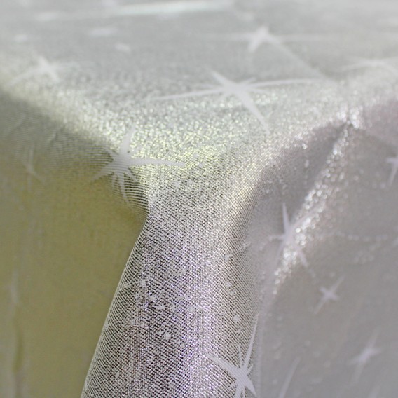 Obrus teflónový obojstranný strieborný Hviezda nová