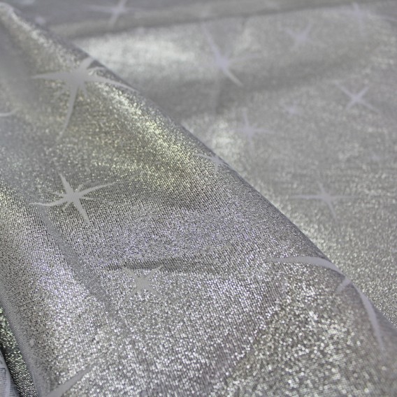 Obrus teflónový obojstranný strieborný Hviezda nová