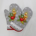Vianočné kuchynské rukavice sivé