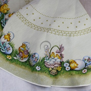 Gobelínový veľkonočný obrus Kuriatka kruh 165cm