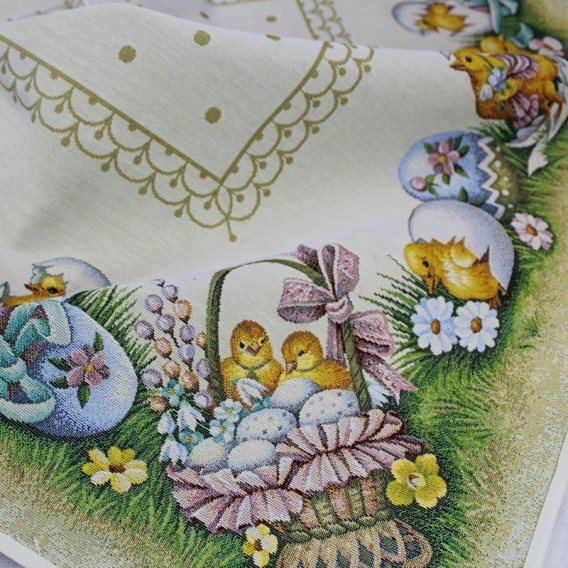 Gobelínový veľkonočný obrus Kuriatka 165x300cm