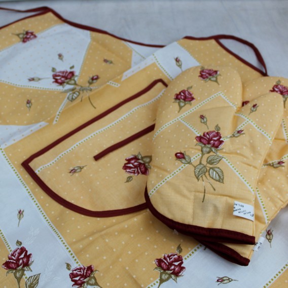 Kuchynská zástera Ruže - marhuľová