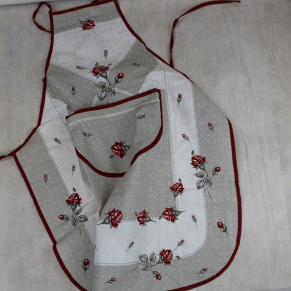 Kuchynská zástera Ruže - sivá