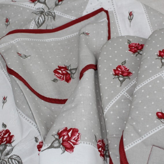 Kuchynská zástera Ruže - sivá