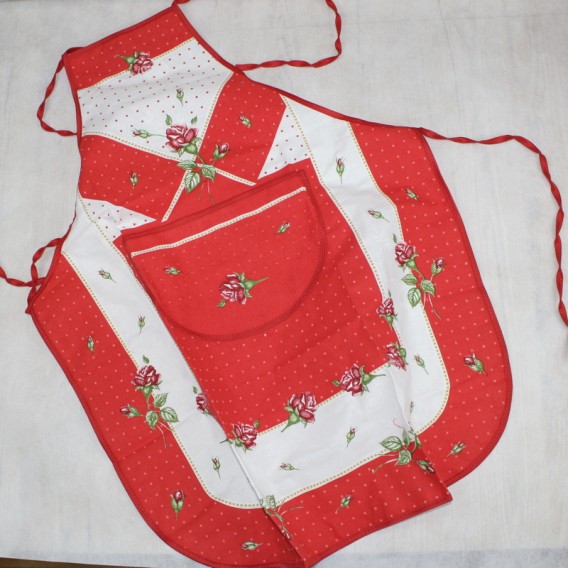 Kuchynská zástera Ruže - červená