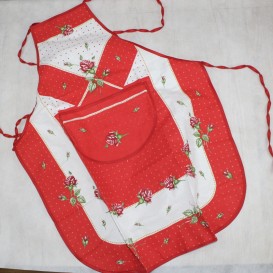 Kuchynská zástera Ruže - červená