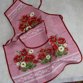 Kuchynská zástera Vlčie maky - ružová