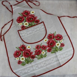 Kuchyňská zástěra Vlčí maky -šedá