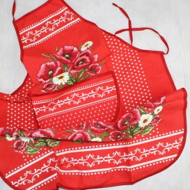 Kuchyňská zástěra Vlčí maky -červené