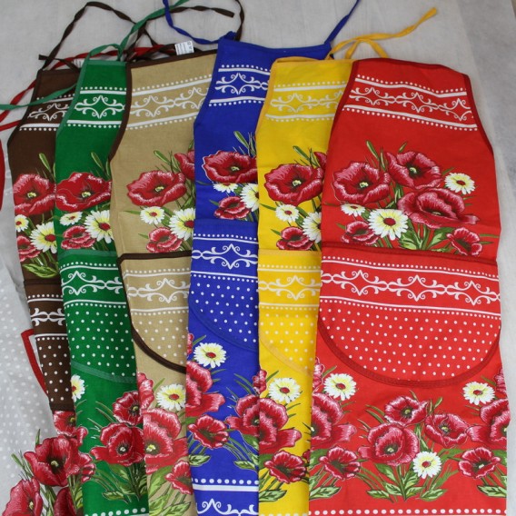 Kuchyňská zástěra Vlčí maky -červené