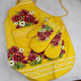 Kuchynská zástera Vlčie maky - žltá