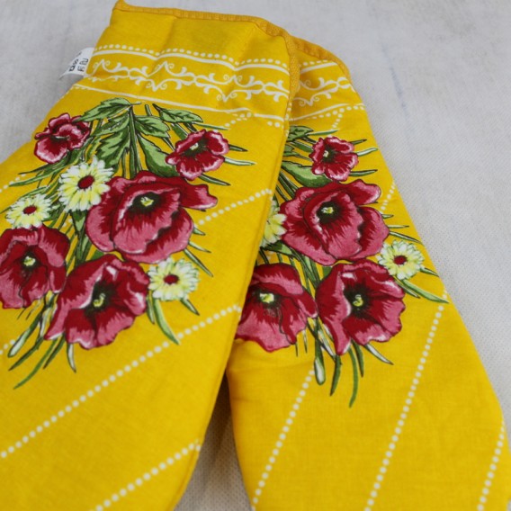 Kuchynské rukavice vlčie maky - žltá