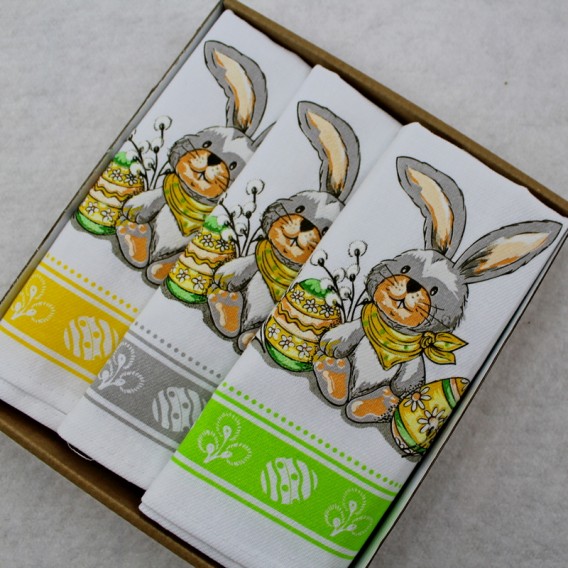 Kuchynské utierky veľkonočné 2set Zajačik