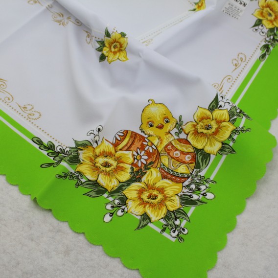 Teflónový obrus potlačený Kuriatka zelené